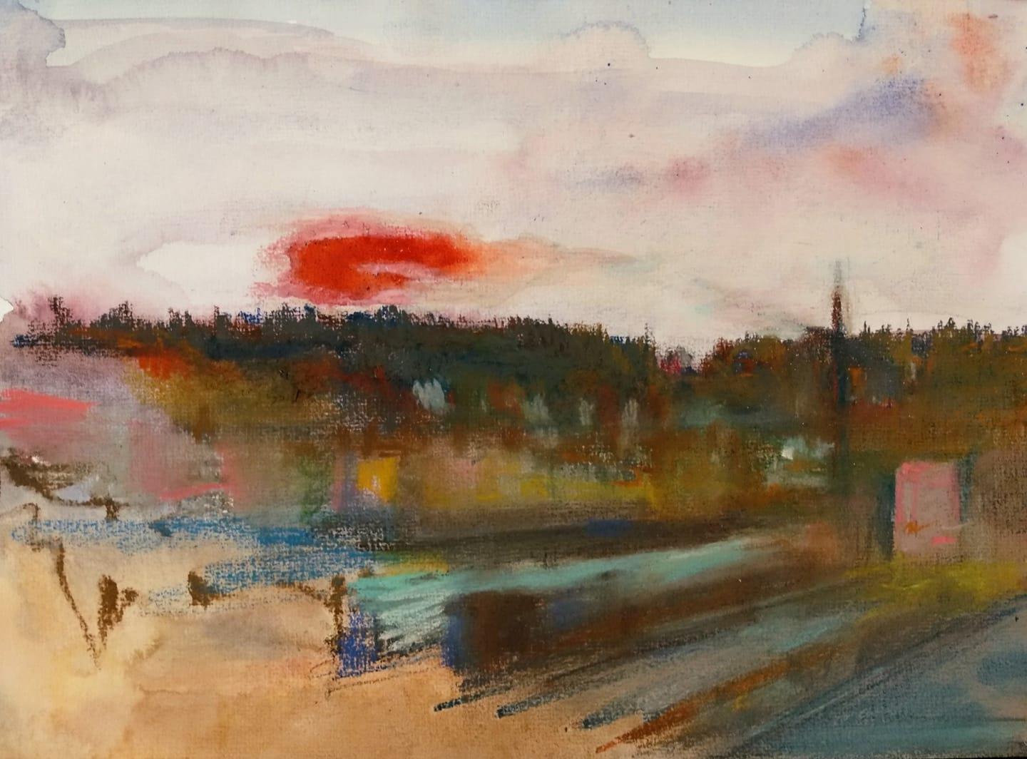 Talpiot: a view with a red sunset